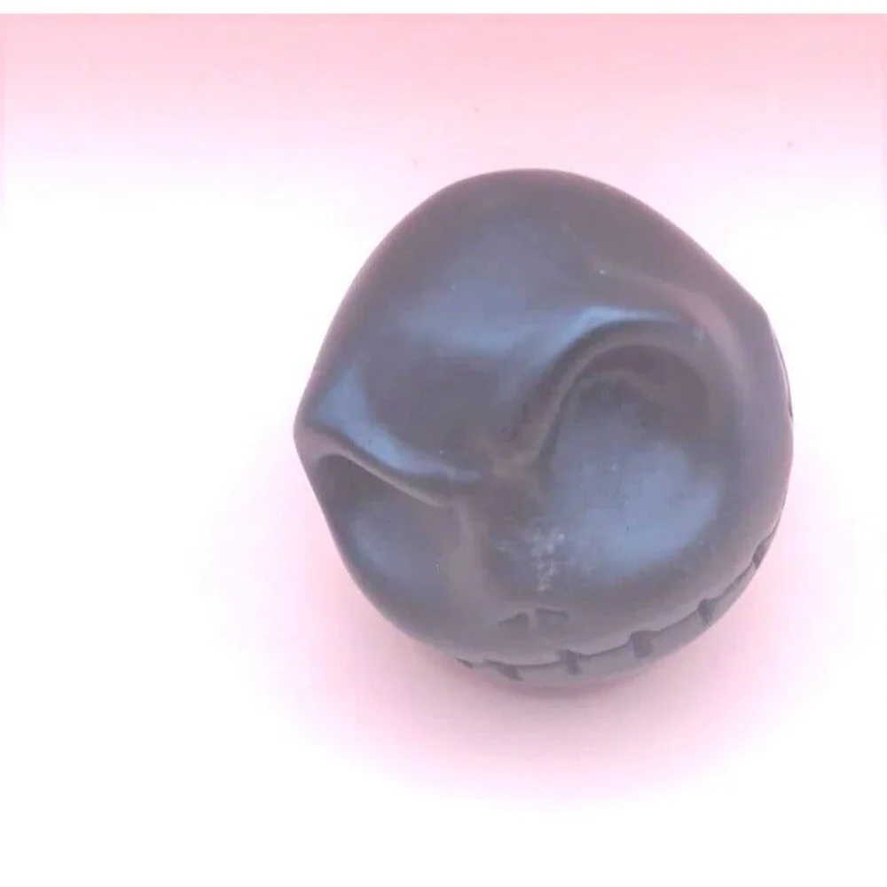 Adorable Jack Skellington Skull Carving in Black Obsidian